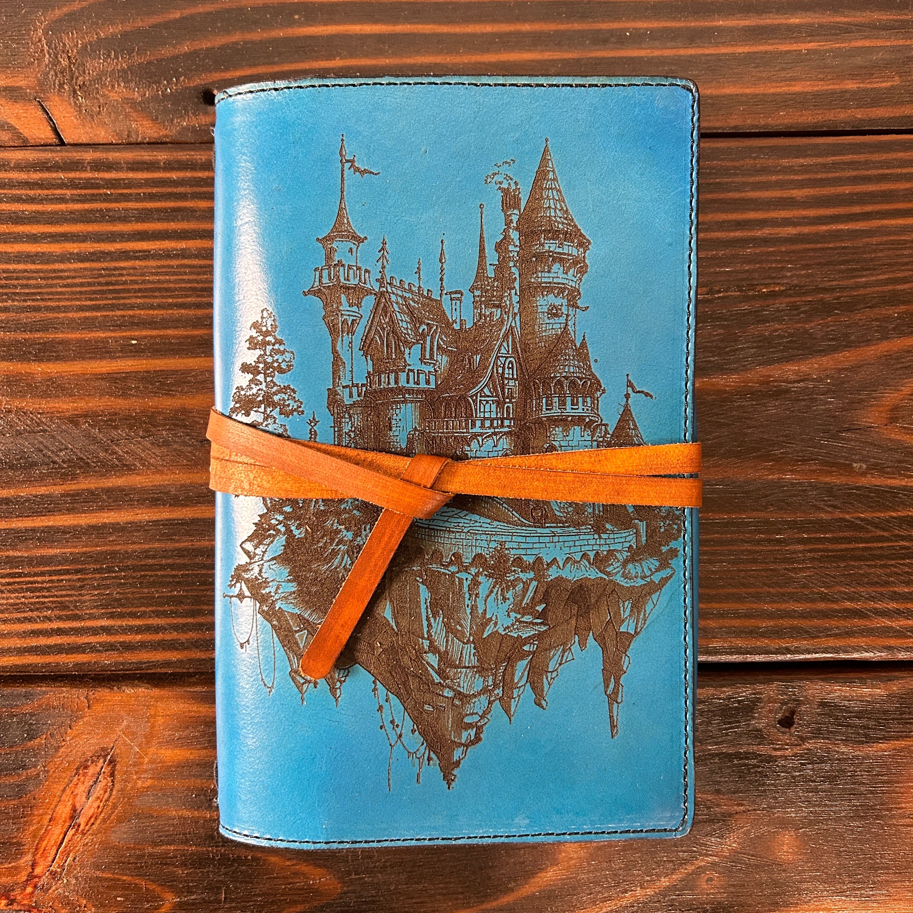 Premium Leather Adventure Journal - Mystic Castle Design