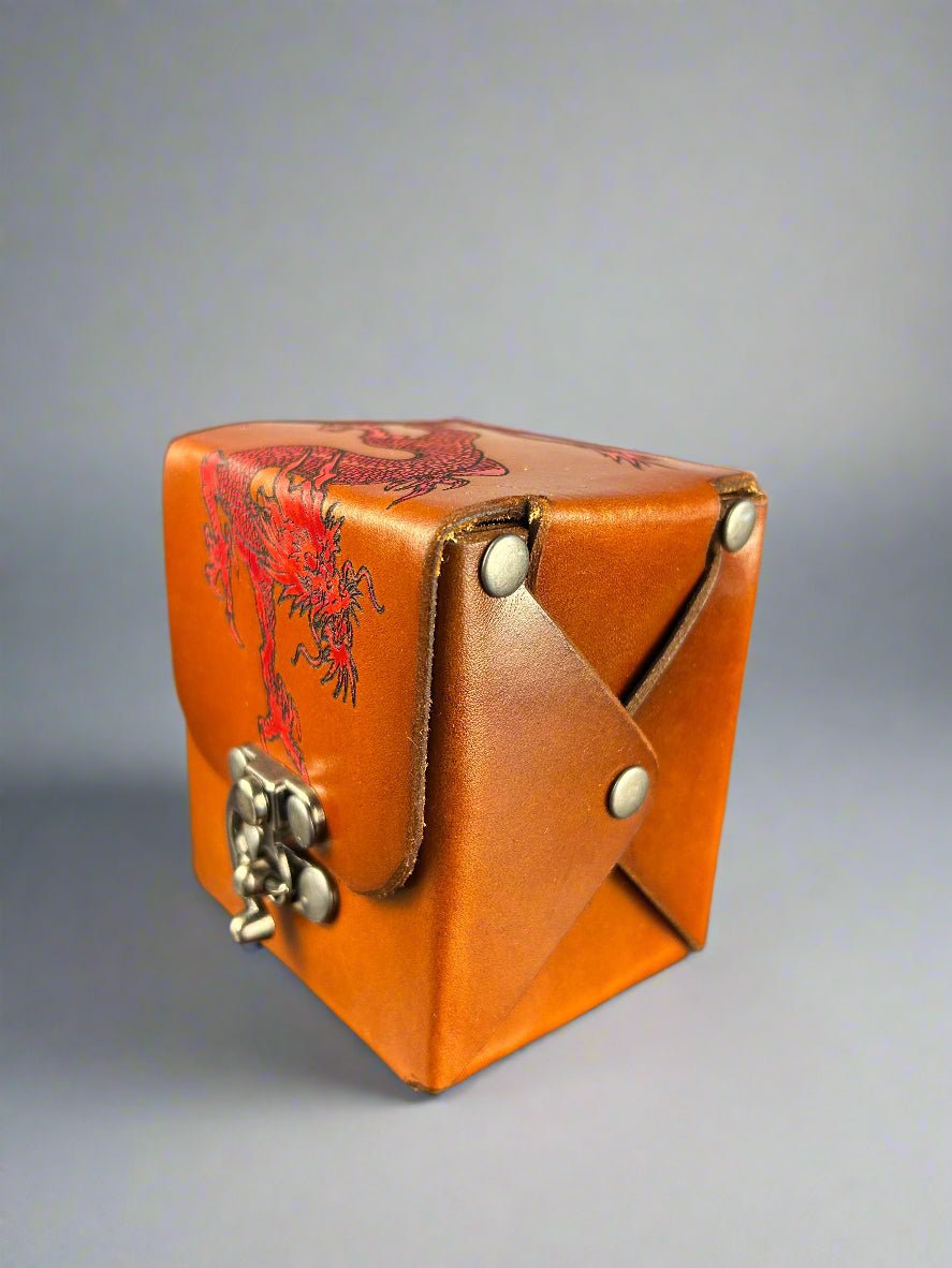 MTG Leather Deck Box - Chinese Dragon Design - The Wyverns Workshop