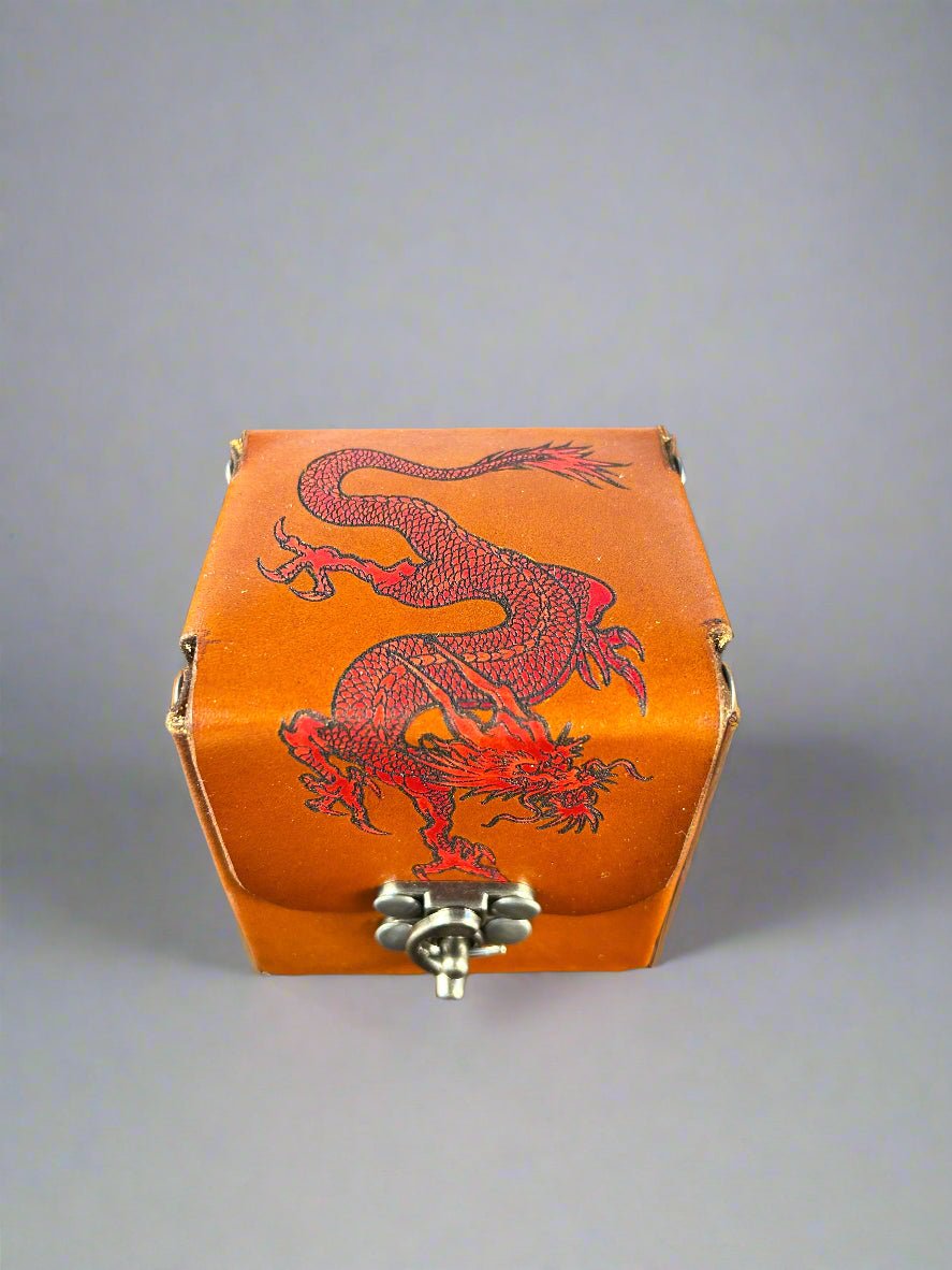 MTG Leather Deck Box - Chinese Dragon Design - The Wyverns Workshop