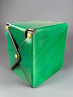 MTG Leather Deck Box - Classic Green Design - Side Detail- The Wyverns Workshop