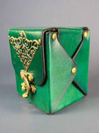 MTG Leather Deck Box - Classic Green Design - The Wyverns Workshop