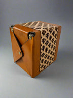 MTG Leather Deck Box - Fleur de Lis Design - Side Detail - The Wyverns Workshop