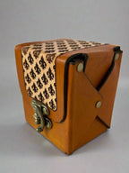 MTG Leather Deck Box - Fleur de Lis Design - Side View - The Wyverns Workshop