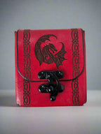 MTG Leather Deck Box - Dragon Motif Design - Front View - The Wyverns Workshop