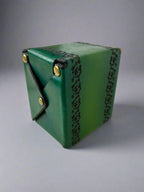 MTG Leather Deck Box - Tree of Life Design - Side Detail - The Wyverns Workshop
