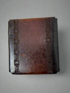 MTG Leather Deck Box - Skull & Chains Design - Back View - The Wyverns Workshop