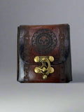 MTG Leather Deck Box - Skull & Chains Design -Front View- The Wyverns Workshop