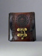 MTG Leather Deck Box - Skull & Chains Design -Front View- The Wyverns Workshop