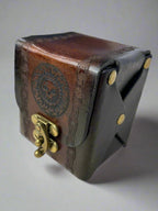 MTG Leather Deck Box - Skull & Chains Design - Side View - The Wyverns Workshop