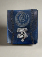 MTG Leather Deck Box - Water Droplet Blue Design - Front View - The Wyverns Workshop