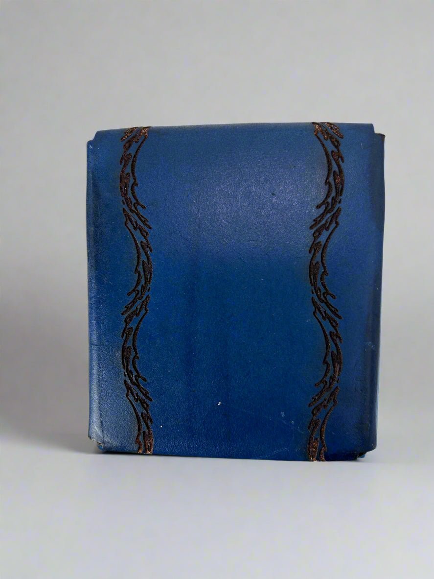 MTG Leather Deck Box - Water Droplet White Blue Design - Back View - The Wyverns Workshop