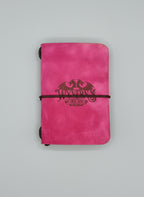 Mini Leather Travelers Journal - Pink - The Wyverns Workshop