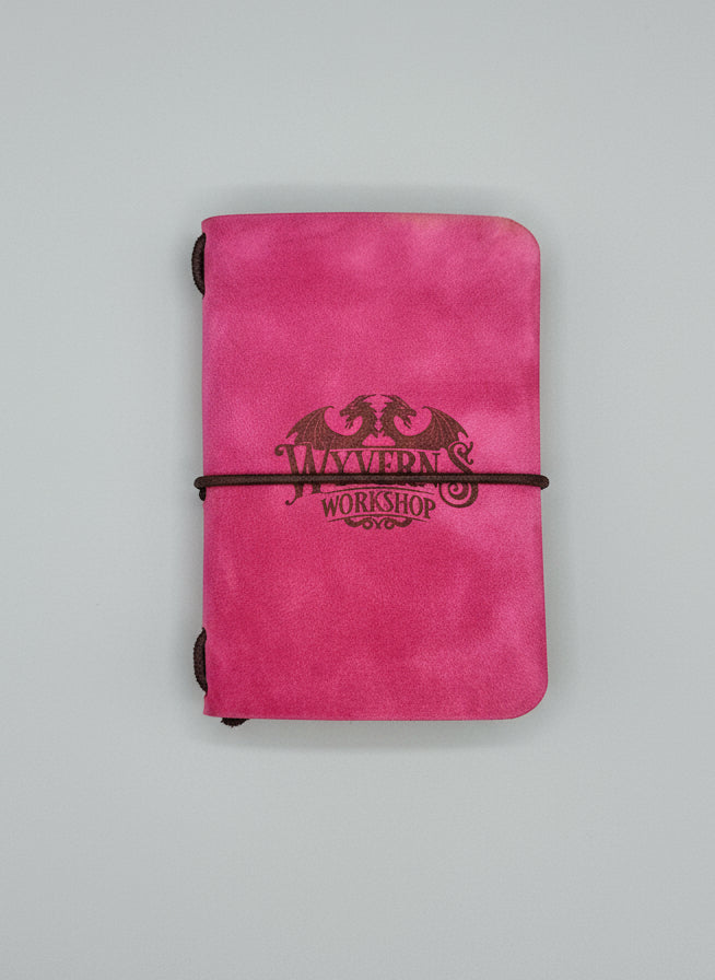 Mini Leather Travelers Journal - Pink - The Wyverns Workshop