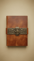 Engraved clasp character journal - The Wyverns Workshop