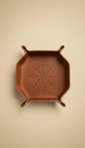 Full-grain leather dice tray - The Wyverns Workshop