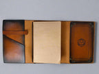 Leather RPG Journal - Tan Celestial Cthulhu Design - Open View - Built in Dice Tray - The Wyverns Workshop