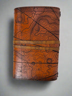 Leather RPG Journal - Brown Atlas Compass Design - Back View - The Wyverns Workshop