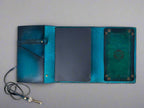 Leather RPG Journal - Green- Open View - Built in Dice Tray - The Wyverns Workshop