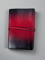 Leather RPG Journal - Red Black Mage Design - Back View - The Wyverns Workshop