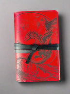 Leather RPG Journal - Red Dragon Design - Front View - The Wyverns Workshop