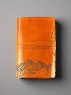 Leather RPG Journal - Tan Dragon Design - Back View - The Wyverns Workshop