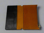 Leather RPG Travelers Journal Insert Accessory - Zipper Pouch - Card Holder, Pockets - Holds dice, pens, stickers, mementos - Brown and Black Open View - The Wyverns Workshop