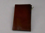 Leather RPG Travelers Journal Insert Accessory - Zipper Pouch - Card Holder, Pockets - Holds dice, pens, stickers, mementos - Brown Front View - The Wyverns Workshop