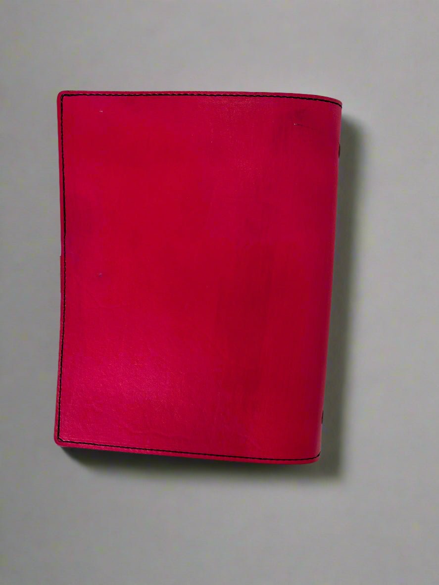 Leather TCG MTG Spell Card Binder - Pink Moons Celestial Design - Back View - The Wyverns Workshop
