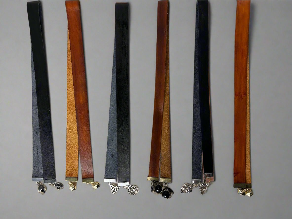 Leather Charm Bookmarks - The Wyverns Workshop