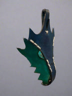 Leather Dragon Keychain - Blue and Green - The Wyverns Workshop