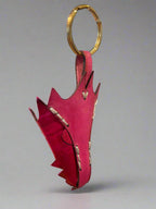 Leather Dragon Keychain - Pink - The Wyverns Workshop