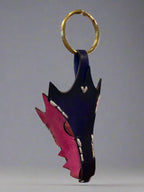 Leather Dragon Keychain - Purple and Pink - The Wyverns Workshop