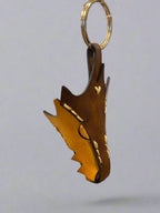 Leather Dragon Keychain - Yellow and Tan - The Wyverns Workshop