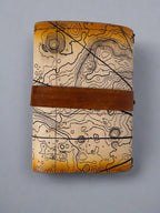 Leather Travelers Journal - Atlas Parchment Design - Back View - The Wyverns Workshop