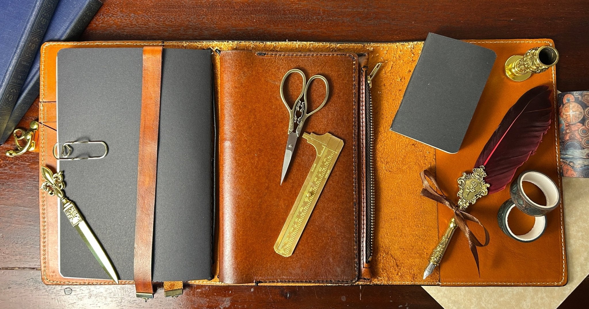Leather Travelers Journal - With Accessories - Writers, creatives, artists - The Wyverns Workshop