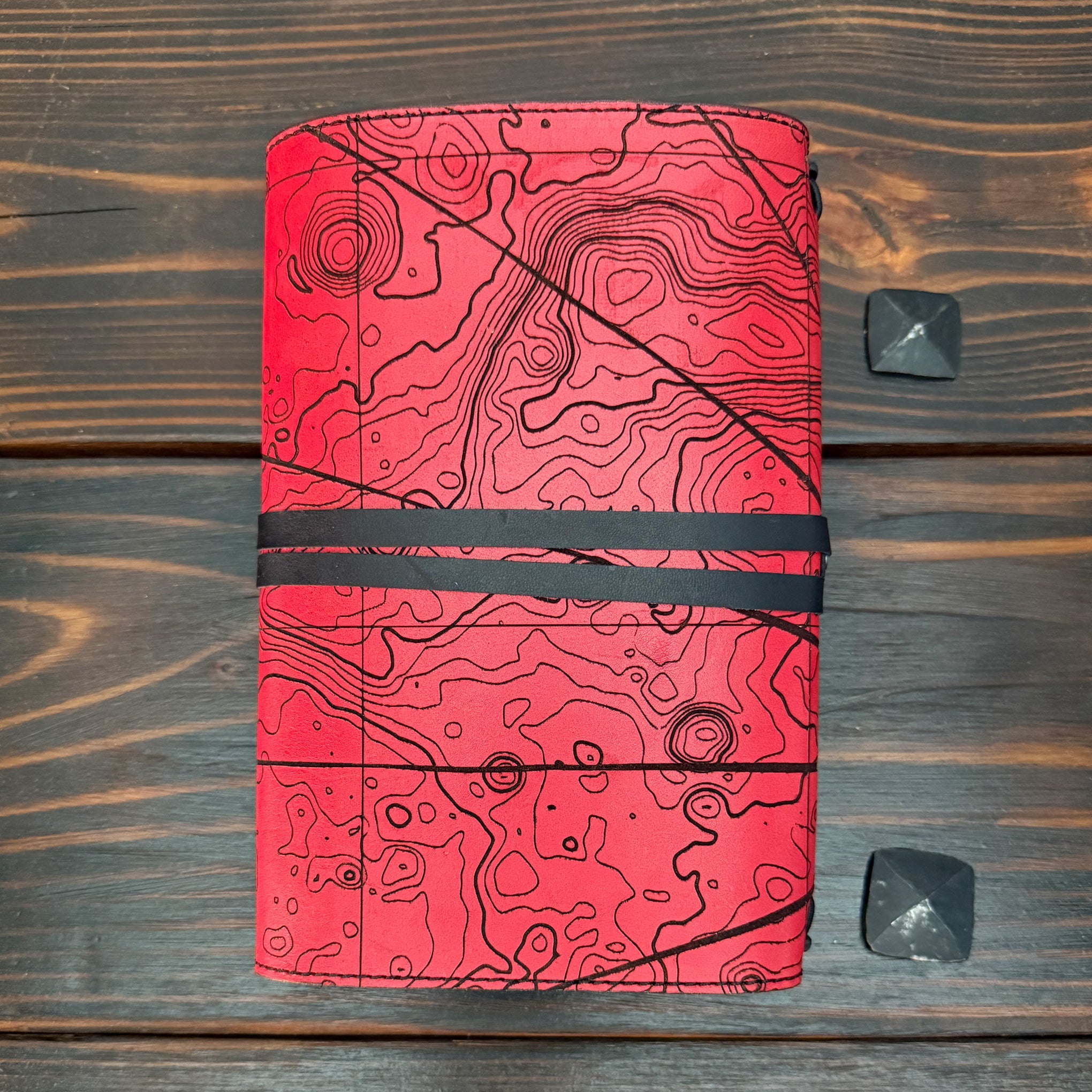 Premium Leather Adventure Journal - Atlas Design - The Wyverns Workshop