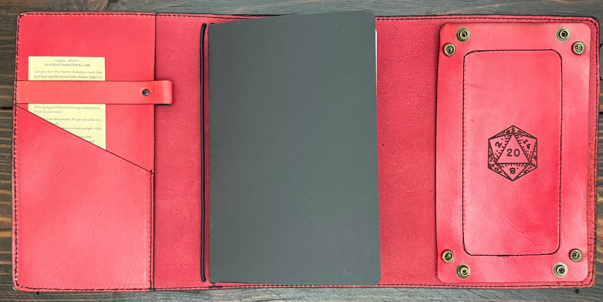 Premium Leather Adventure Journal - Atlas Design - The Wyverns Workshop