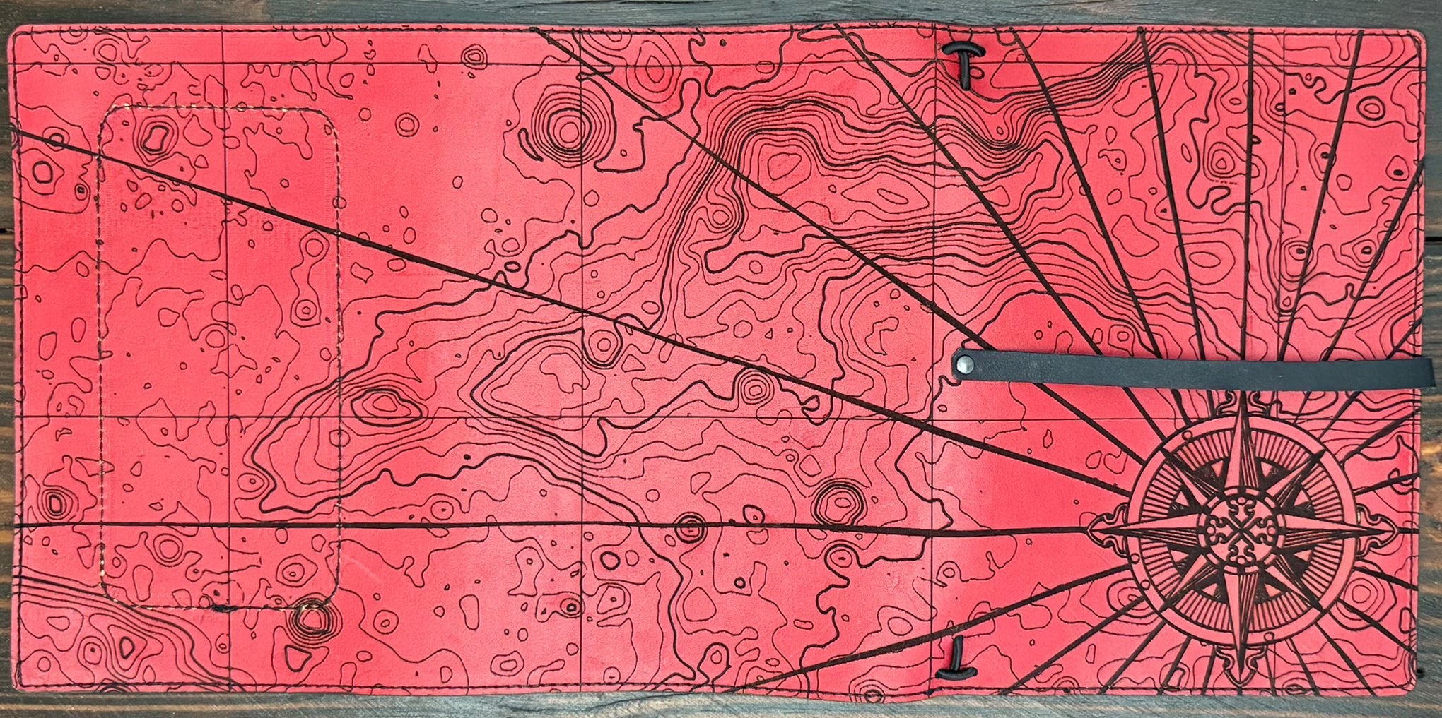 Premium Leather Adventure Journal - Atlas Design - The Wyverns Workshop