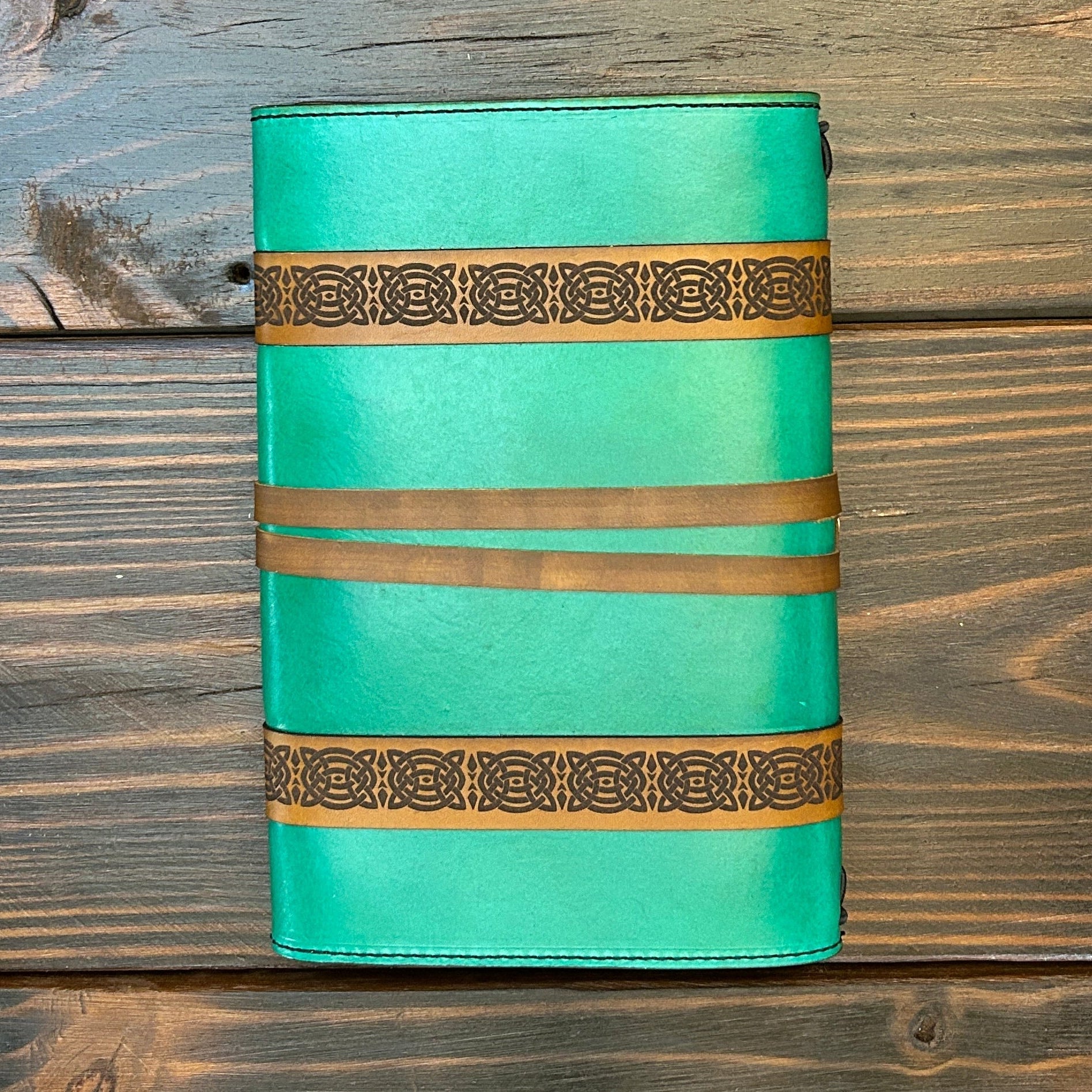 Premium Leather Adventure Journal - Celtic Design - The Wyverns Workshop
