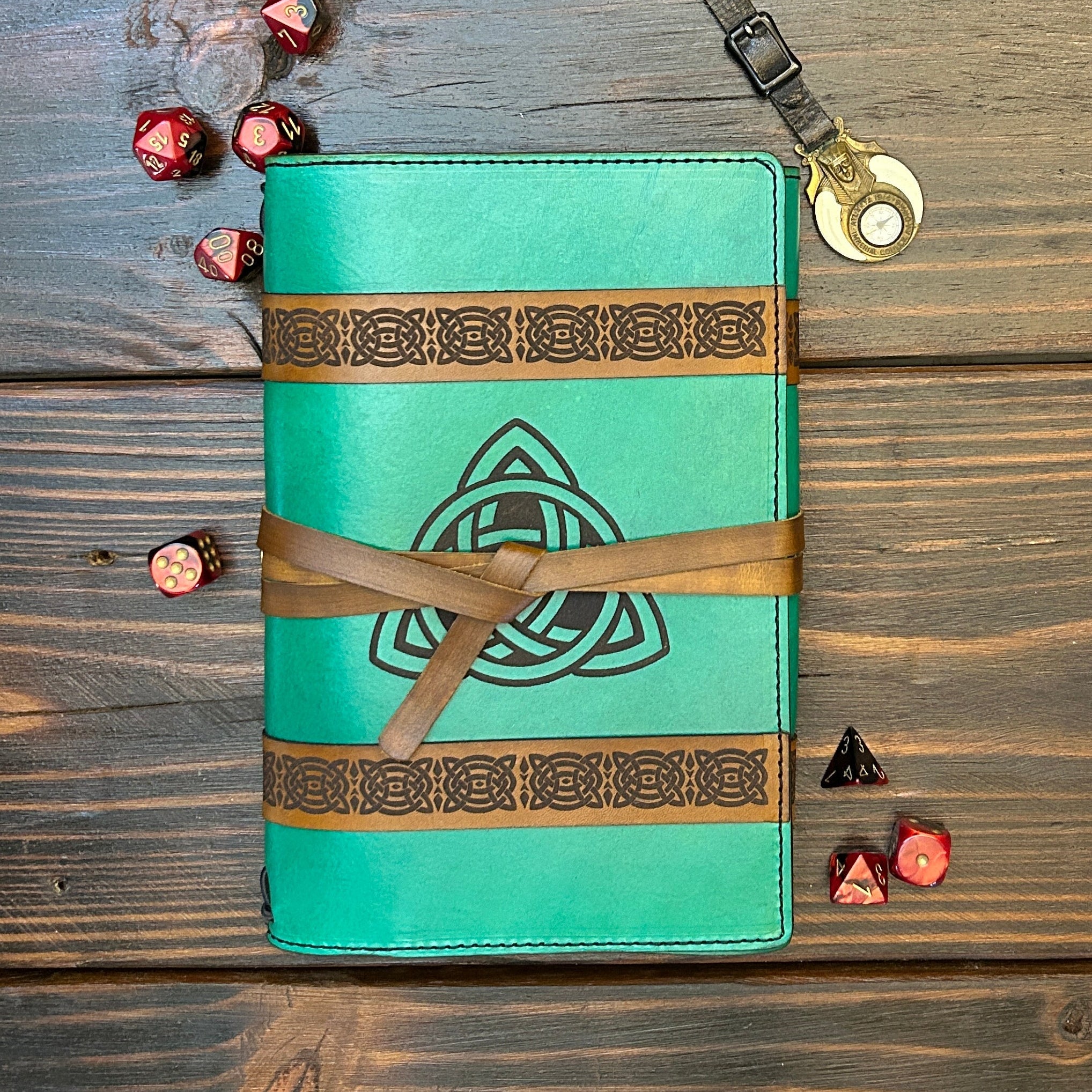 Premium Leather Adventure Journal - Celtic Design - The Wyverns Workshop