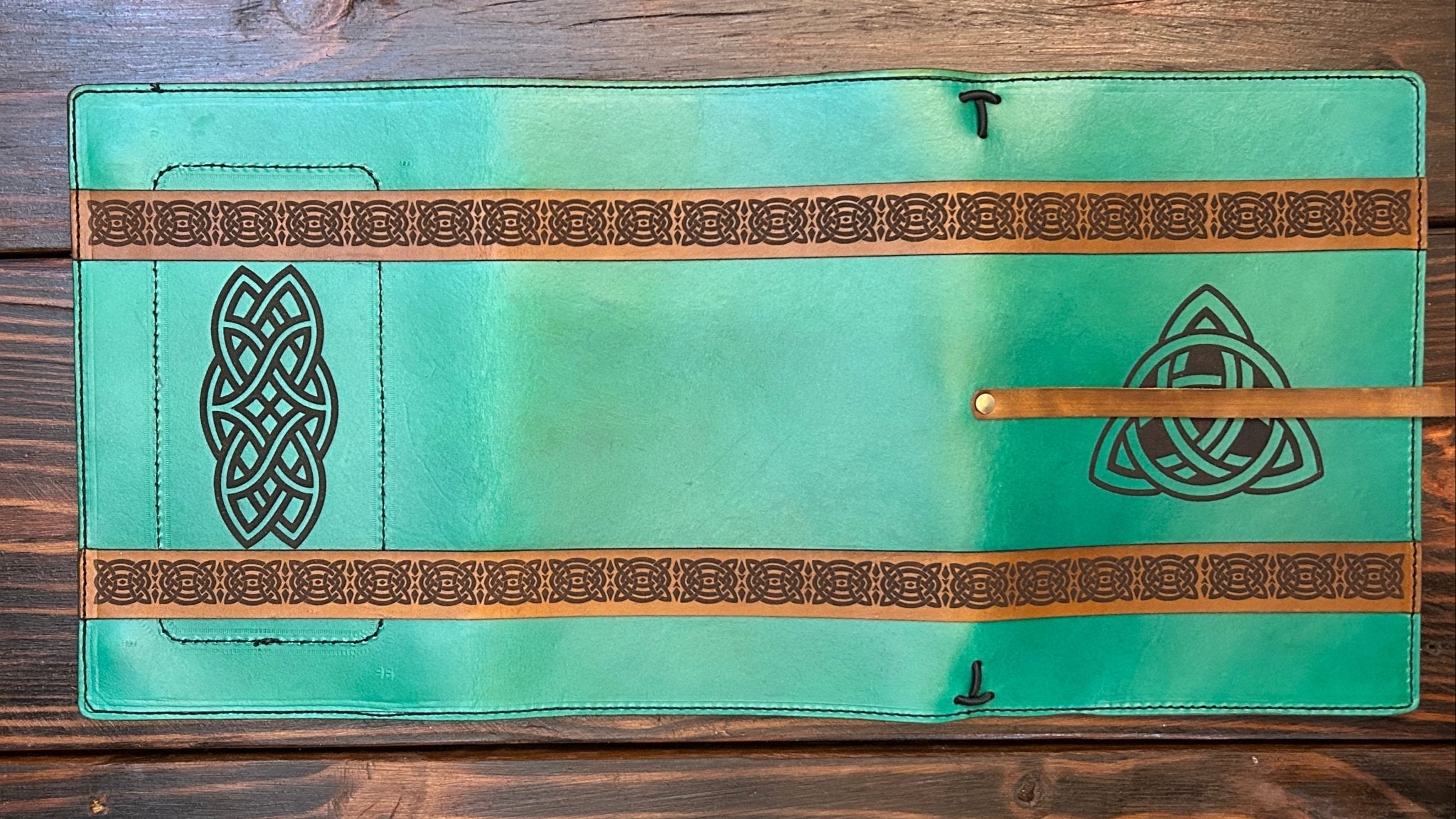 Premium Leather Adventure Journal - Celtic Design - The Wyverns Workshop