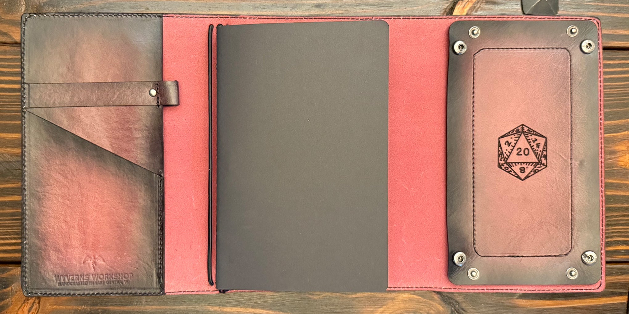 Premium Leather Adventure Journal - Dragon Design - The Wyverns Workshop