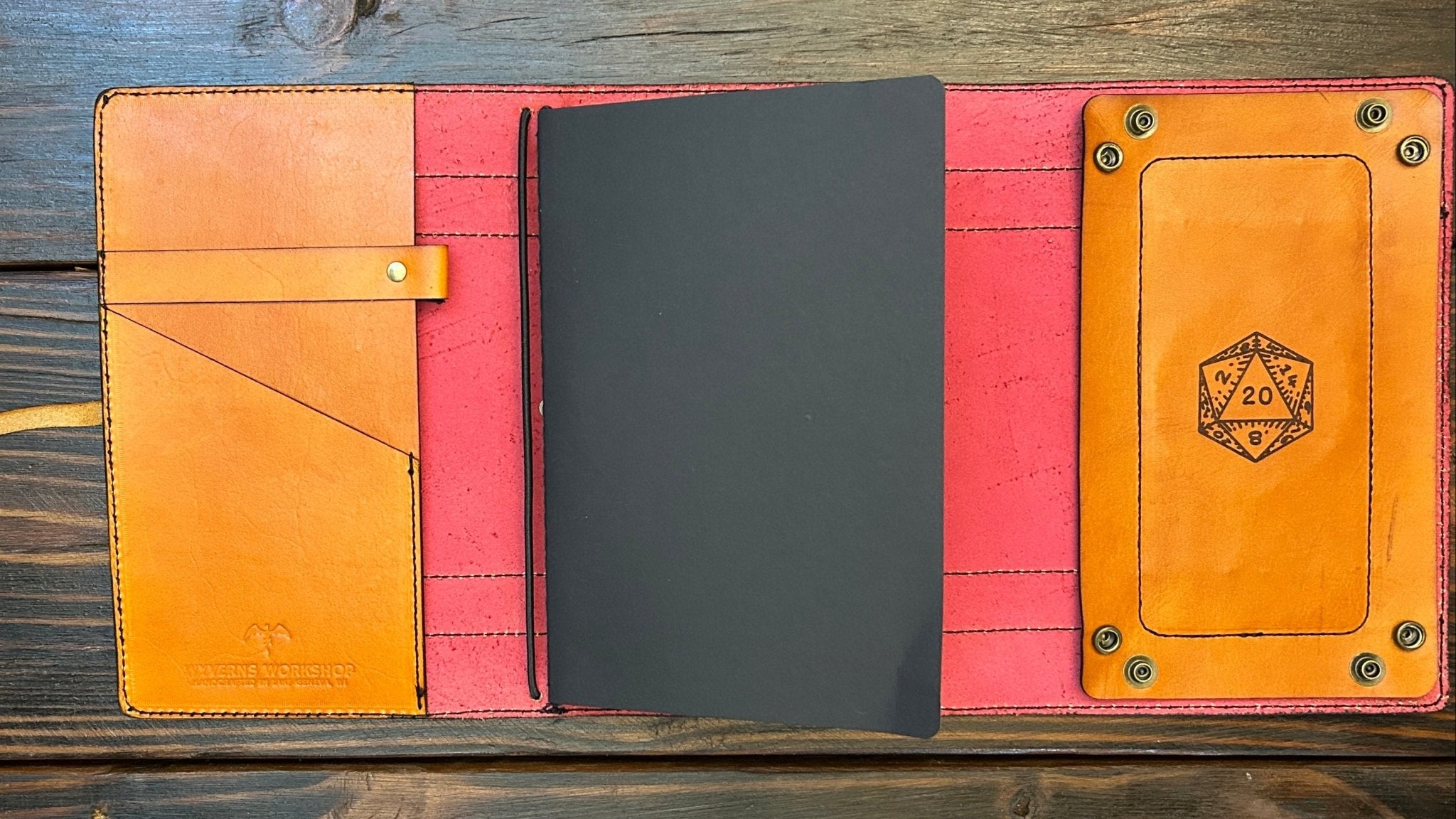 Premium Leather Adventure Journal - Dragon Runes - The Wyverns Workshop