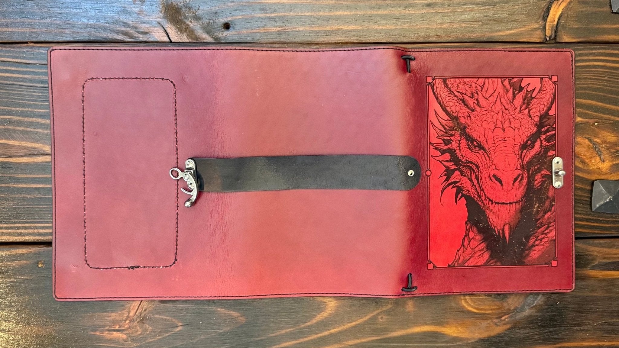 Premium Leather Adventure Journal - Dragonlord Design - The Wyverns Workshop