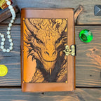 Premium Leather Adventure Journal - Dragonlord Design - The Wyverns Workshop