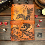 Premium Leather Adventure Journal - Dragonscape Design - The Wyverns Workshop