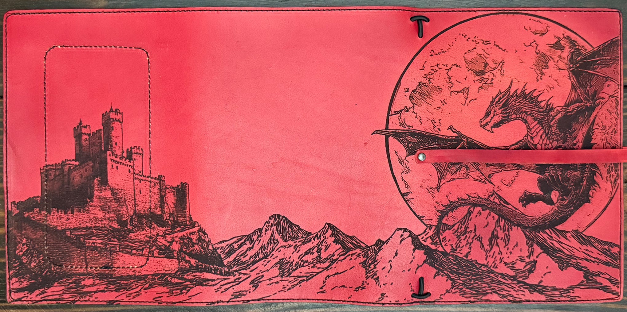 Premium Leather Adventure Journal - Dragonscape Design - The Wyverns Workshop