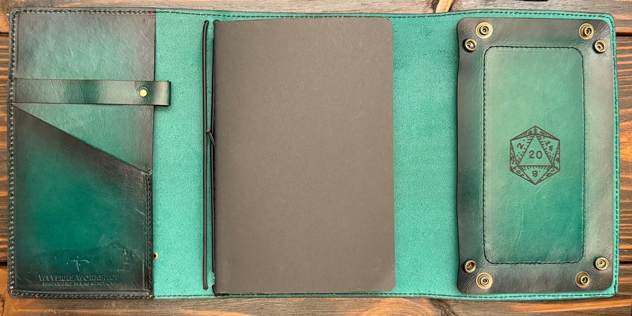 Premium Leather Adventure Journal - Druid & Forest Animals Design - The Wyverns Workshop