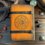 Premium Leather Adventure Journal - Eldritch Celestial Design - The Wyverns Workshop