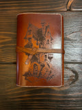 Premium Leather Adventure Journal - Fantasy Cottage Design - The Wyverns Workshop
